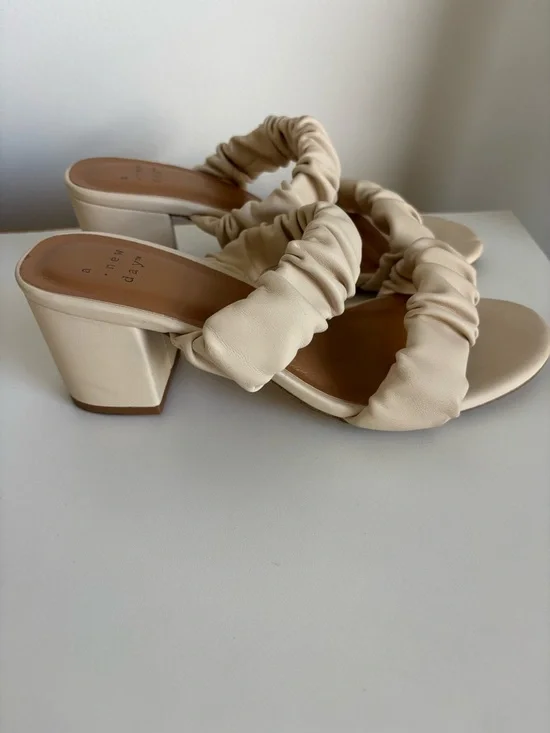 a new day Ruched Double-Strap Slide Sandals in Cream - Picture 2 of 3